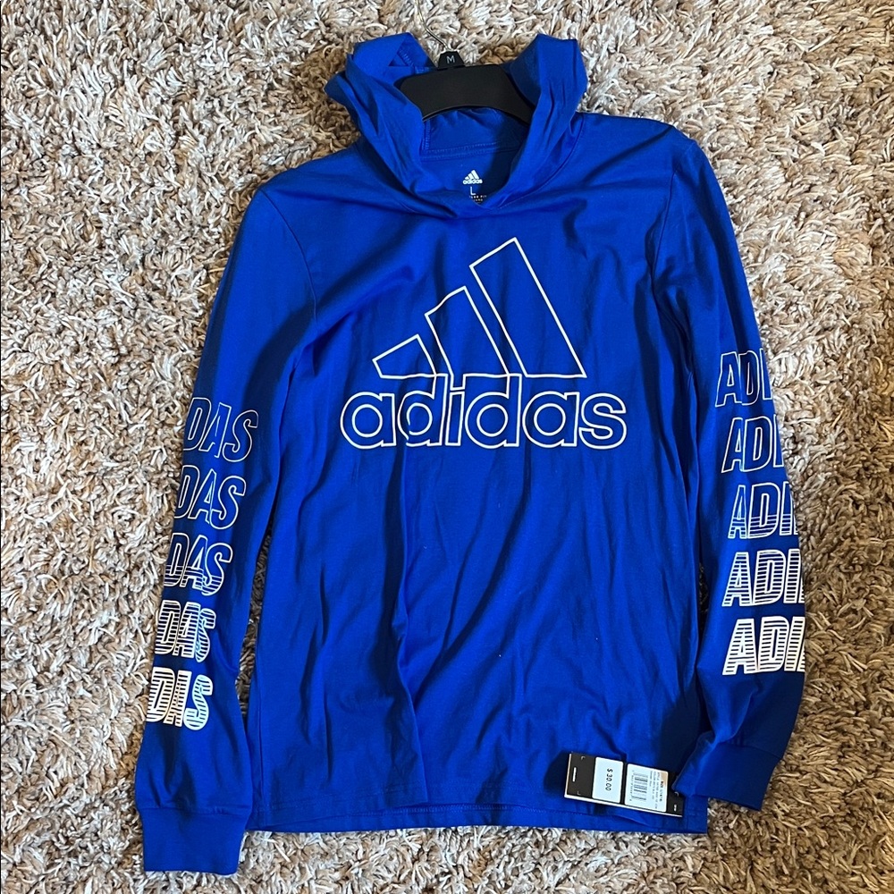 Adidas Royal Blue Long Sleeve Hoodie